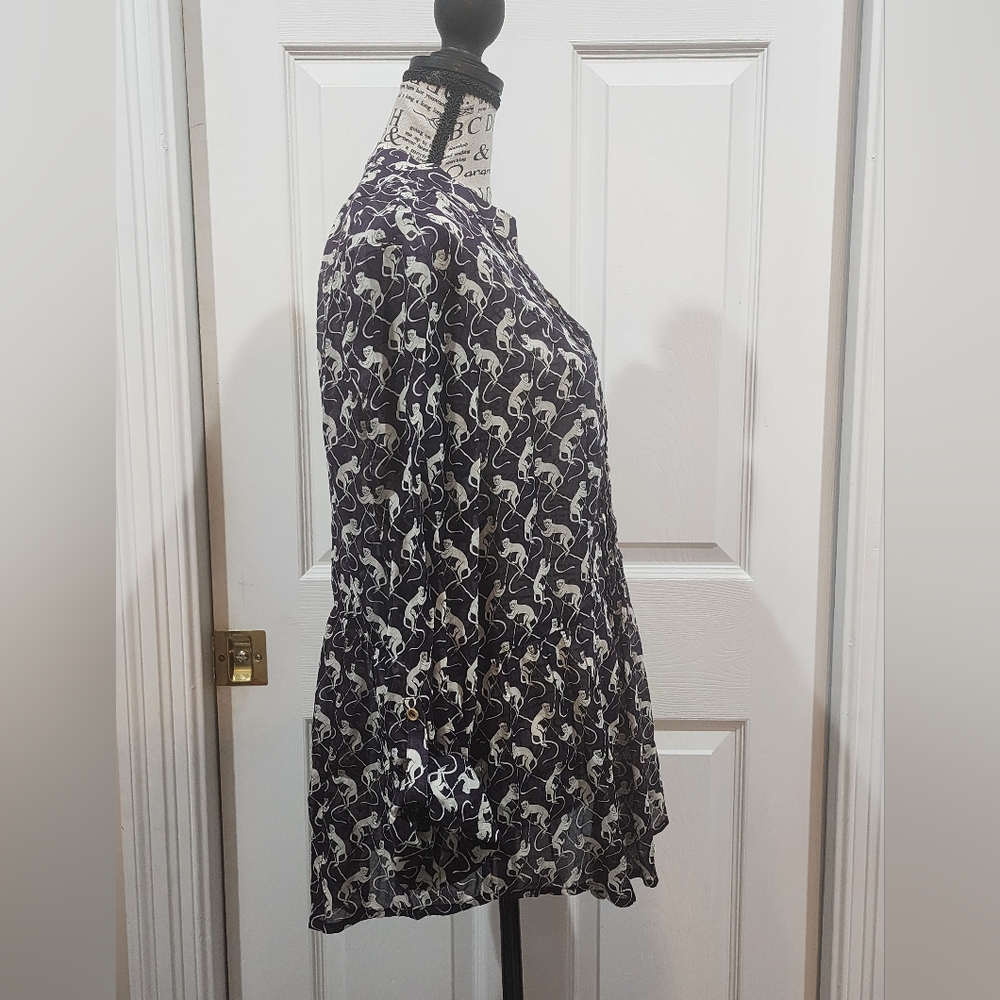 Maeve Black and White Floral Blouse - Picture 6 of 9